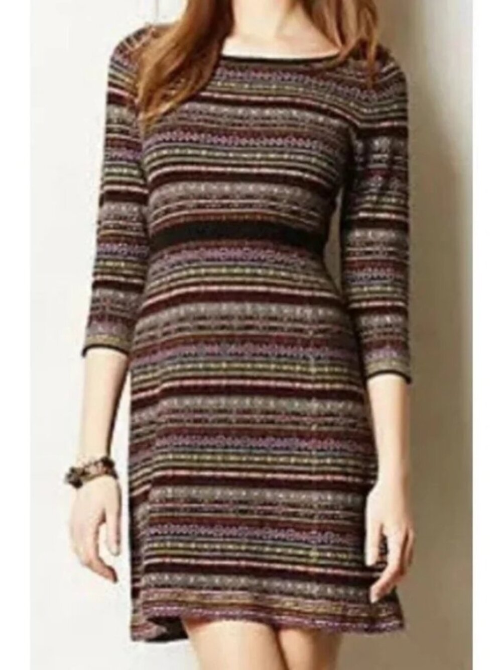 Anthropologie Sparrow Women's Wool Blend Multicolor Knit‎ Sweater Dress- Size M